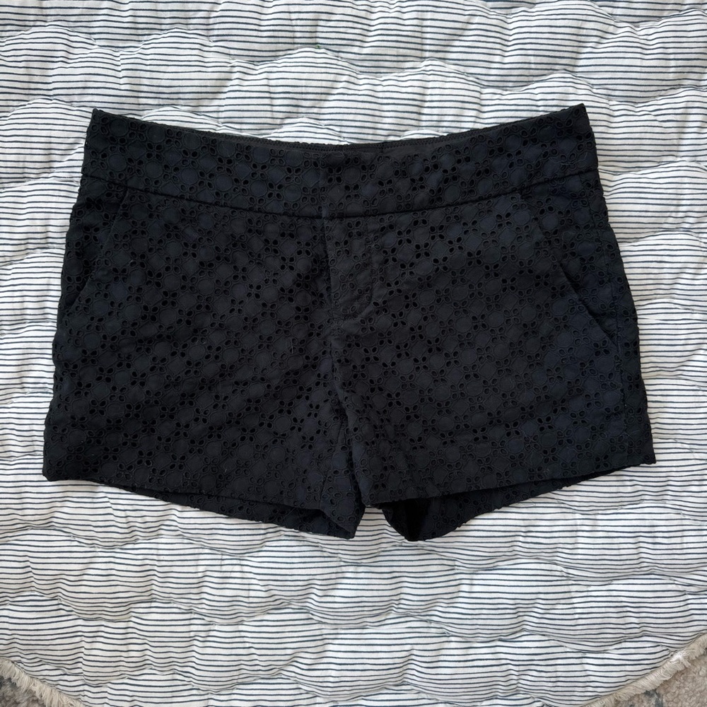 Club Monaco Black Eyelet Women's Shorts, Size 0